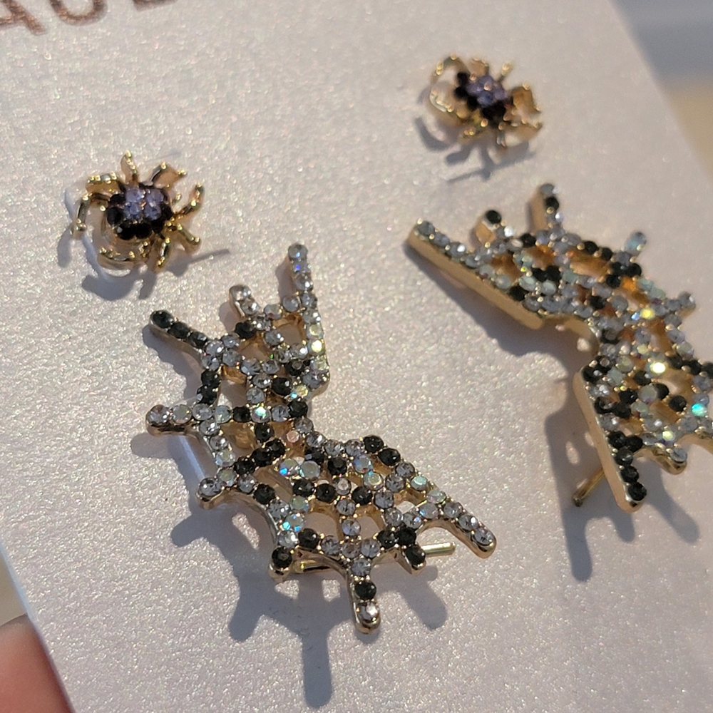 BaubleBar Gold and Silver Spider Earrings - Picture 4 of 6